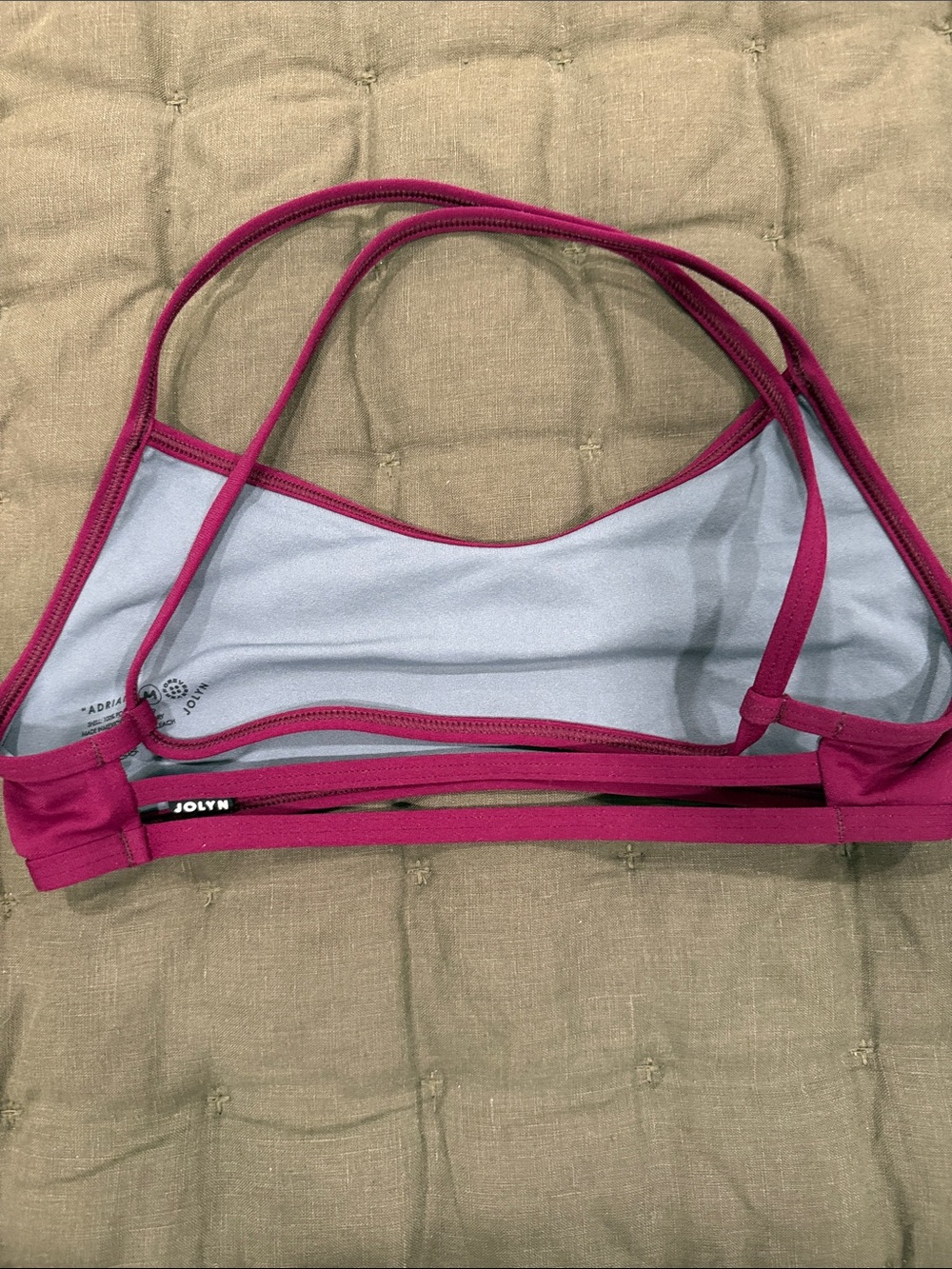 Jolyn Clothing Magenta Double-Strap Low-Impact Swim Top